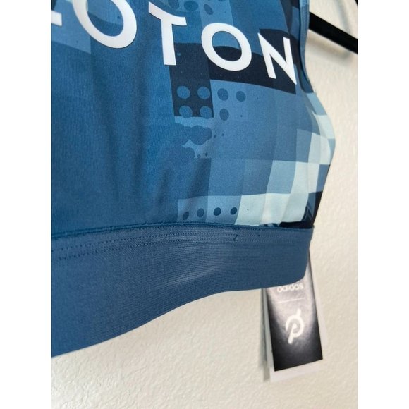 Adidas Peloton women's small blue teal‎ racer back sports bra medium support NWT - Picture 4 of 8
